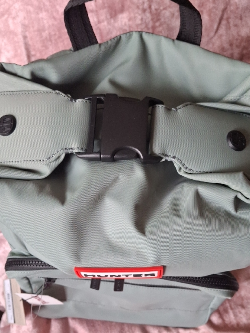 NWT HUNTER Sage Green Backpack with Front Zip Pocket - Picture 4 of 7